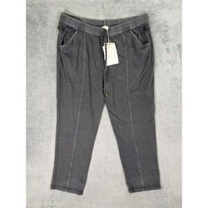 New Wrap London Pants Womens 16 Gray Drawstring Straight Relaxed Hemp Joggers